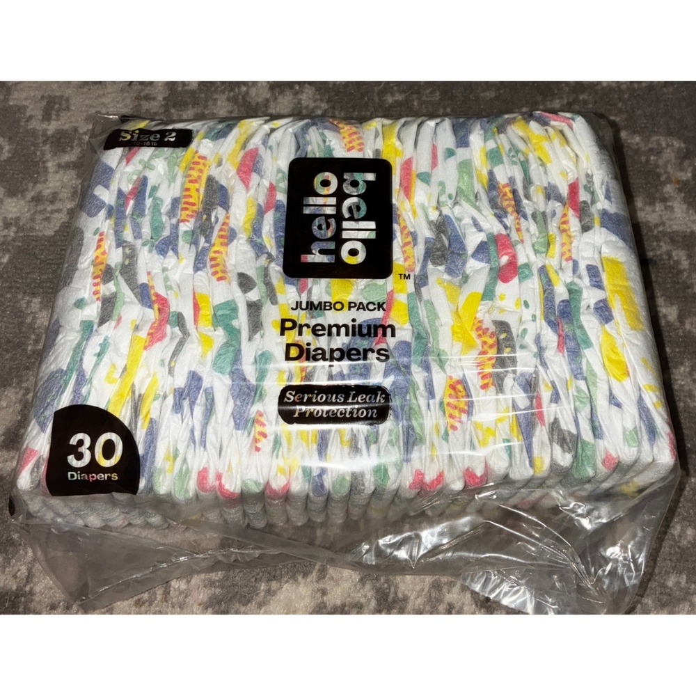 Hello Bello Premium Alphabet Pattern Diapers Size 2 30 Count (NWT)